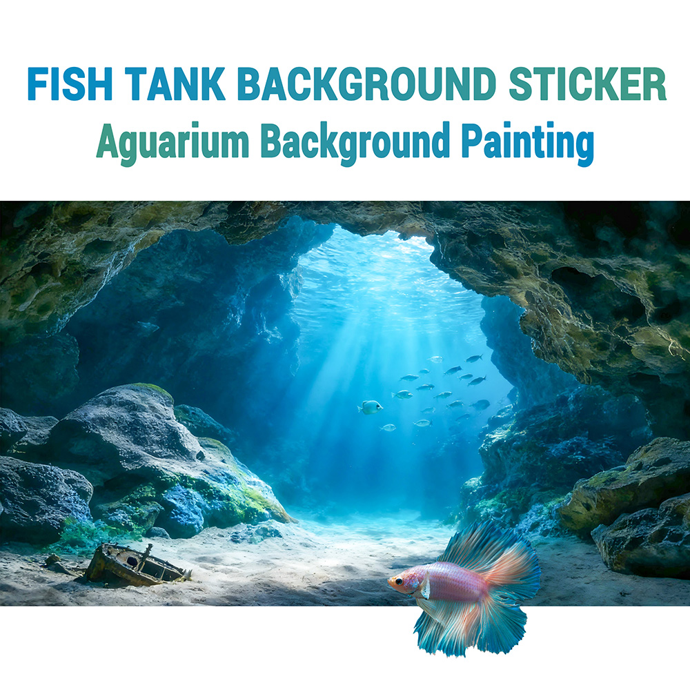 Marine Aquarium Glue - Peinture de fond pour aquarium, motif